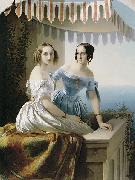 unknow artist Grand princesses Mariya Nikolayevna and Olga Nikolayevna France oil painting artist
